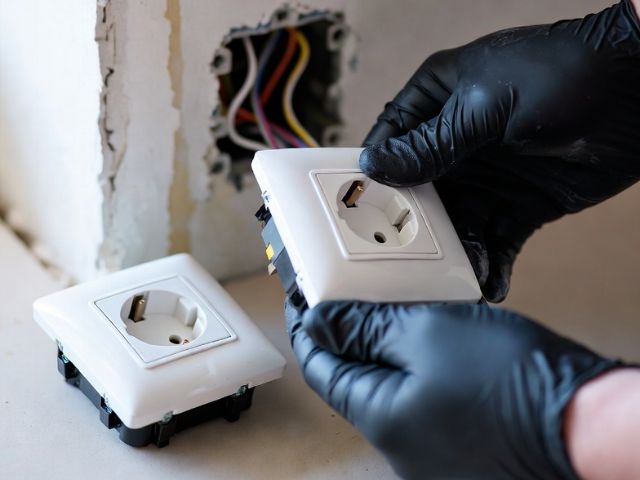 Замена розеток и выключателей